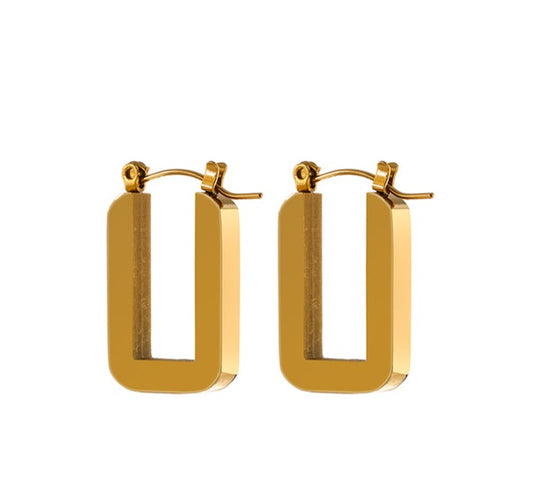 Minimalist 18K Gold Plated U-shape Earrings