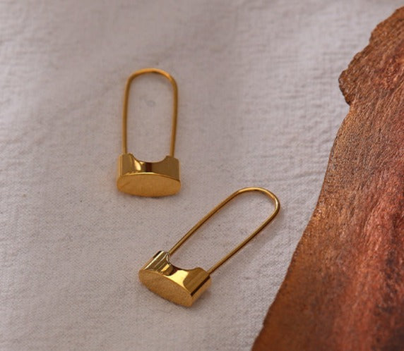 Chic Lock Hoop Earrings 18K Gold Plated