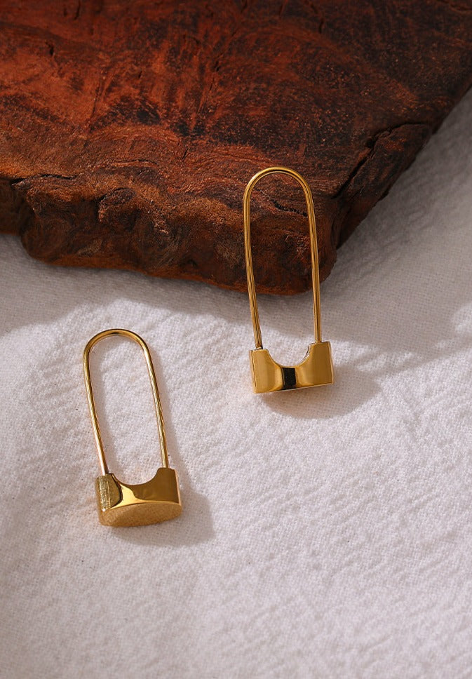 Chic Lock Hoop Earrings 18K Gold Plated