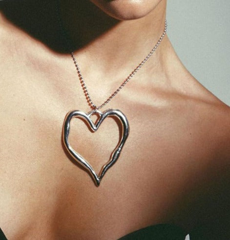 Chunky Y2K Hollow heart necklace