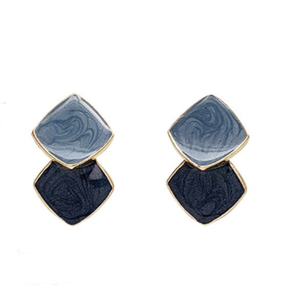 Double Square overlap earrings