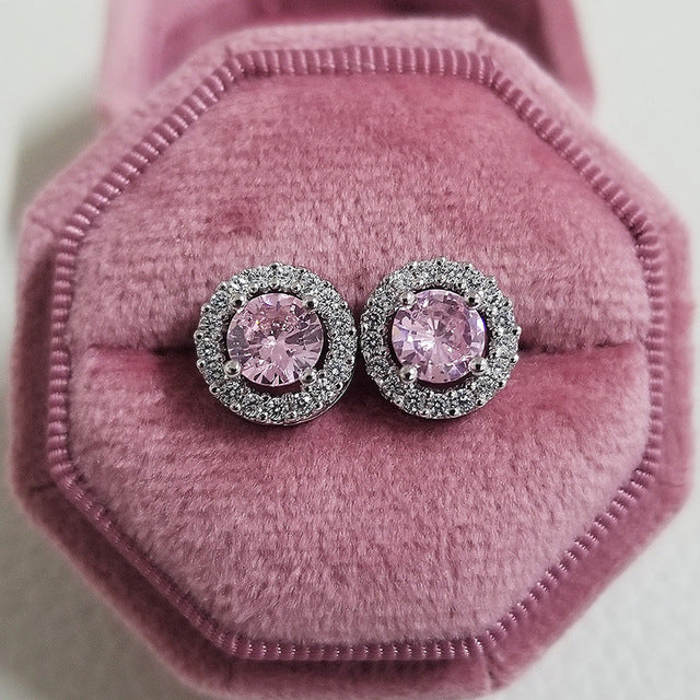 Pink diamond Cz Zircon Earrings - Different Styles