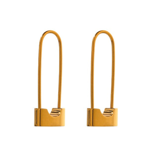 Chic Lock Hoop Earrings 18K Gold Plated