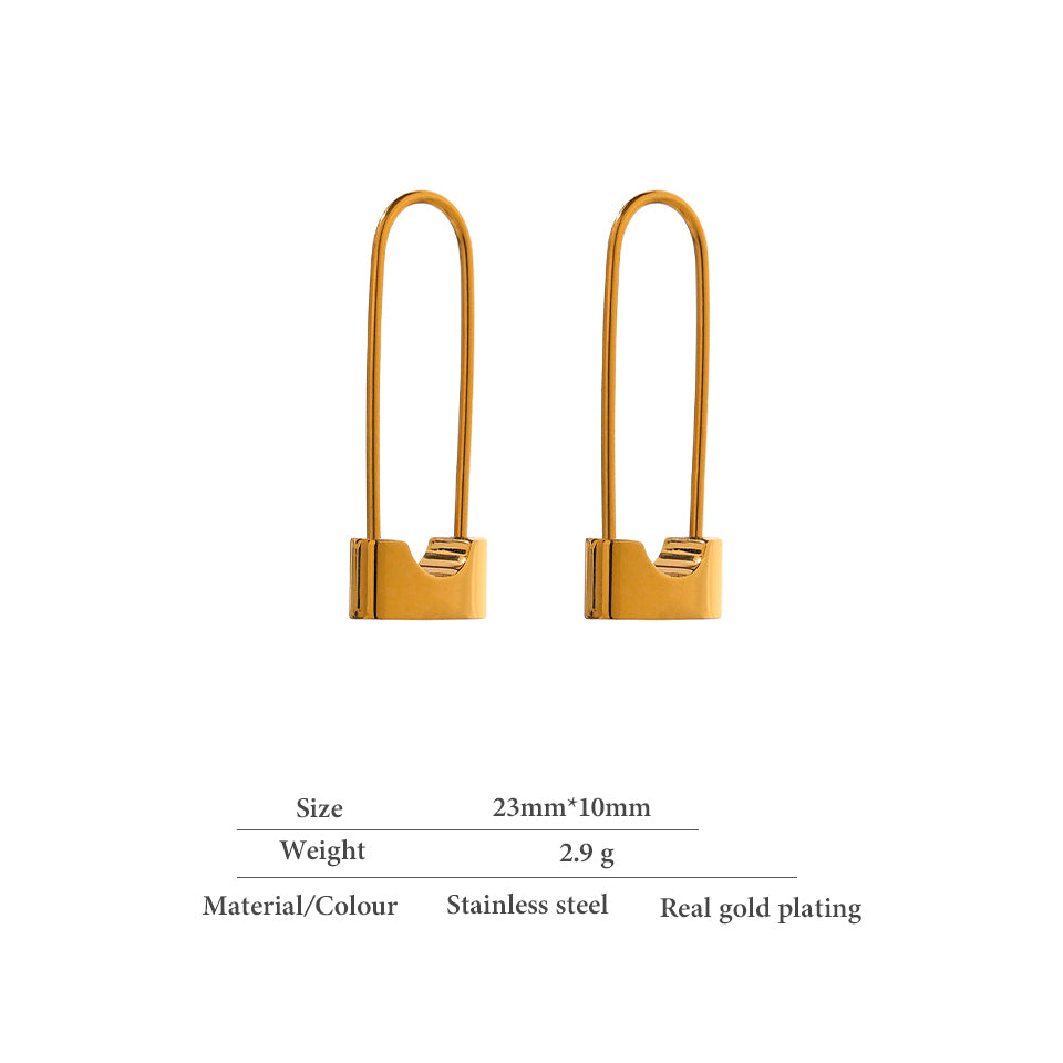 Chic Lock Hoop Earrings 18K Gold Plated