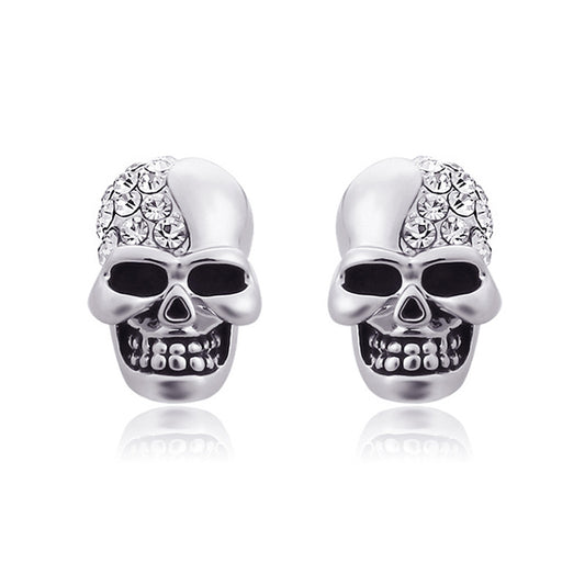 'Skully' Earrings - Gothic Diamante Skull Earrings