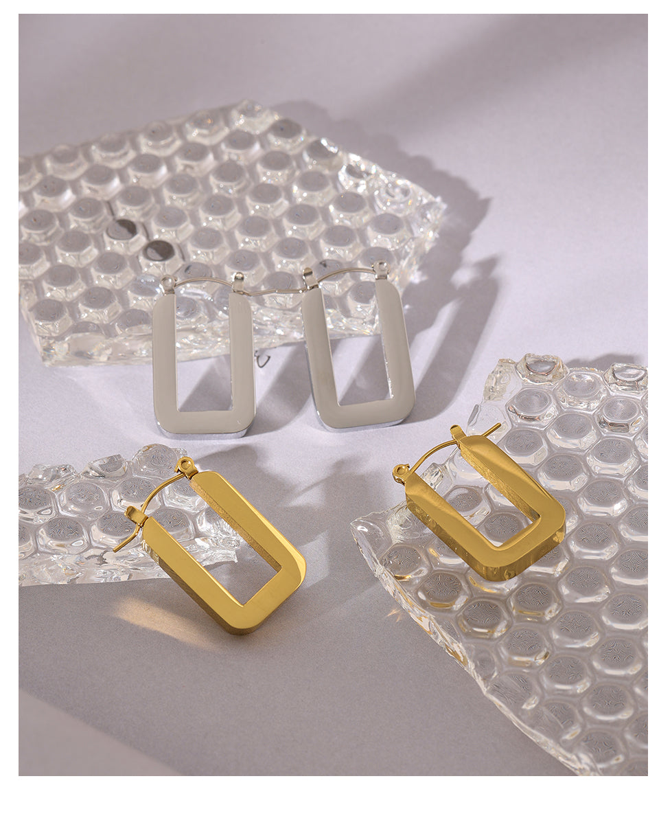 Minimalist 18K Gold Plated U-shape Earrings