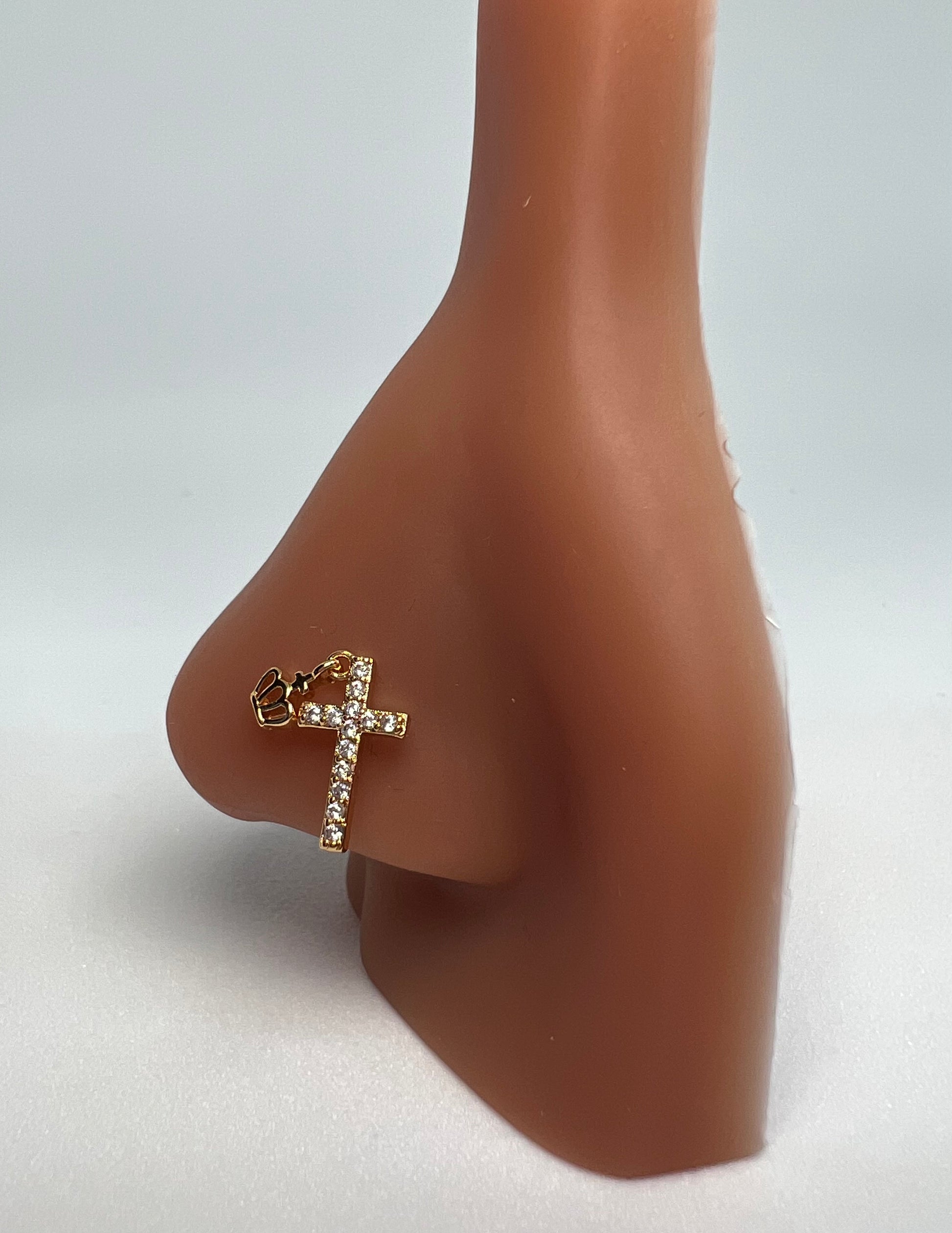 Crown Cross Nose Stud Piercing Jewelry - Allisonswigbox