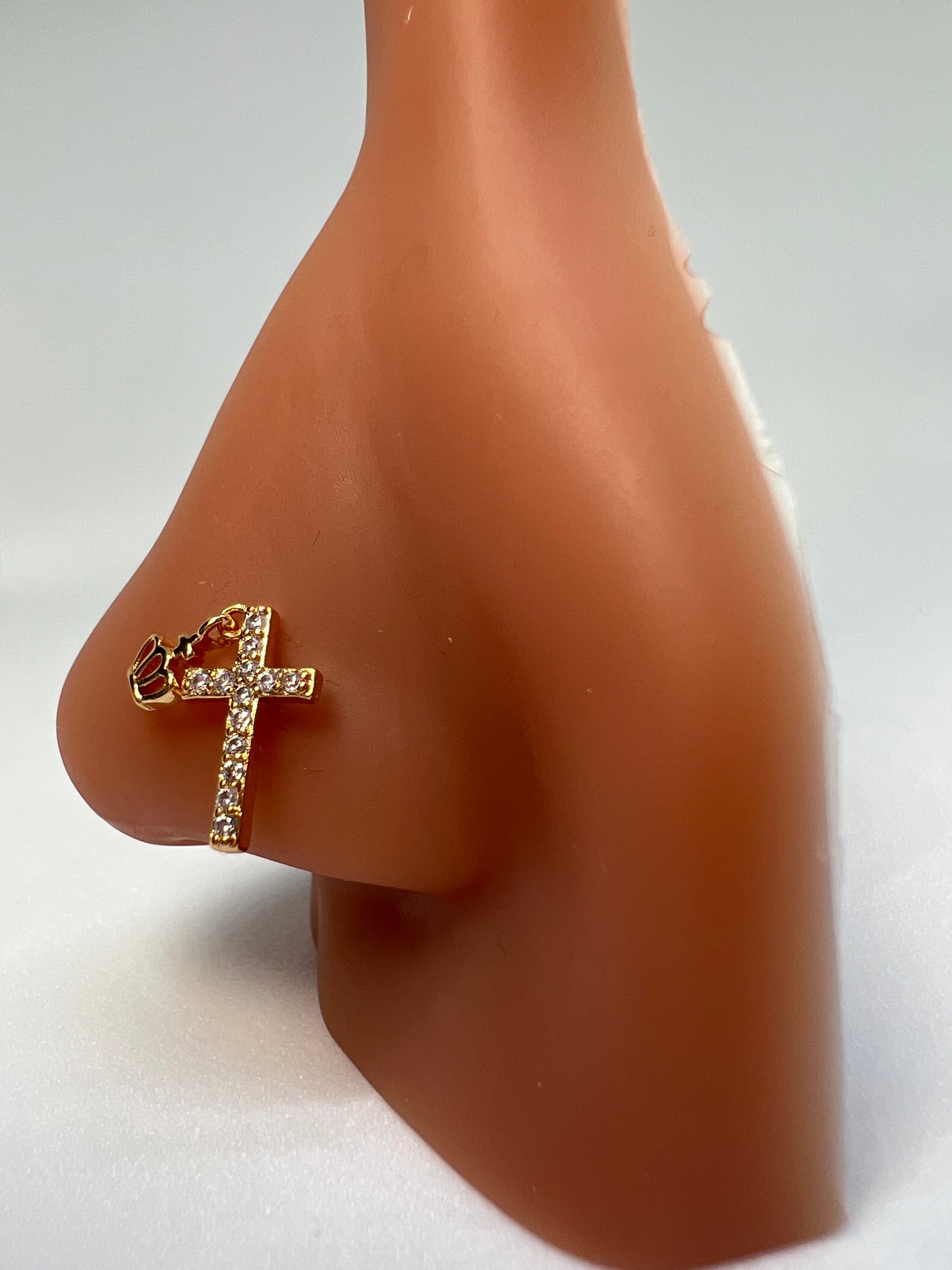 Crown Cross Nose Stud Piercing Jewelry - Allisonswigbox