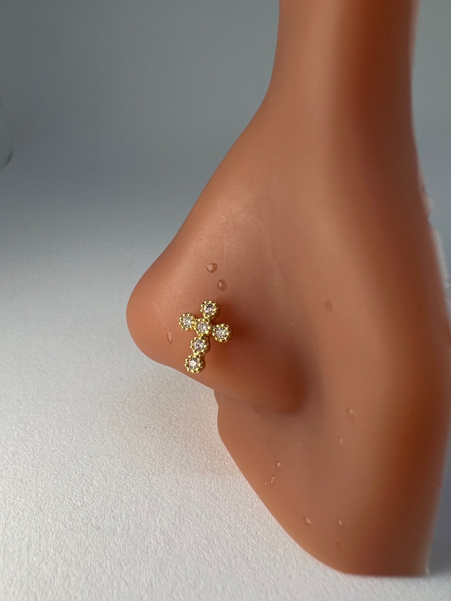 Round Cross Nose Stud Piercing Jewellery - Allisonswigbox