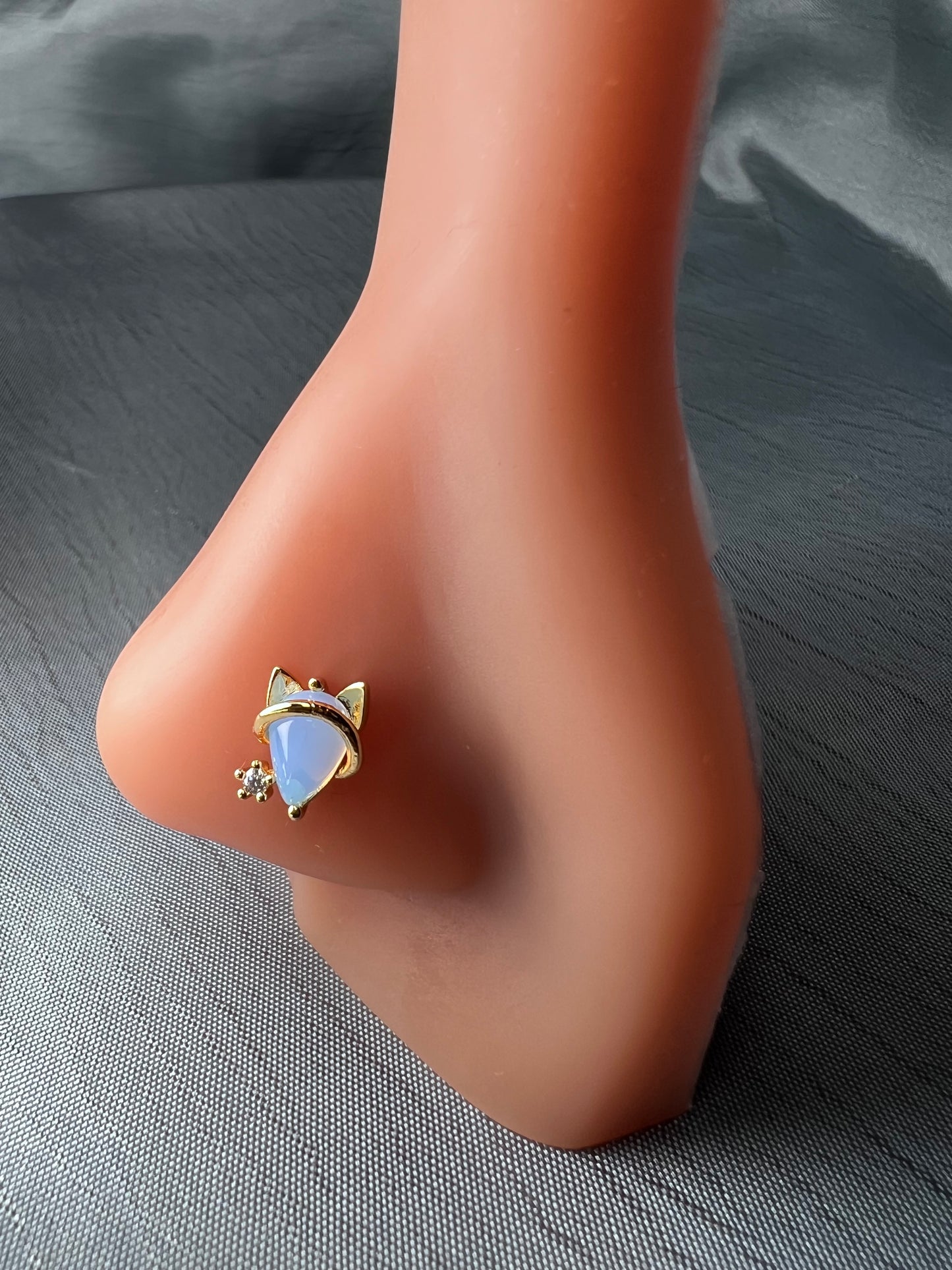 Blue cat nose stud Piercing Jewellery