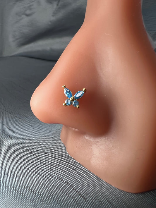 Yagami baby blue nose stud Piercing Jewellery