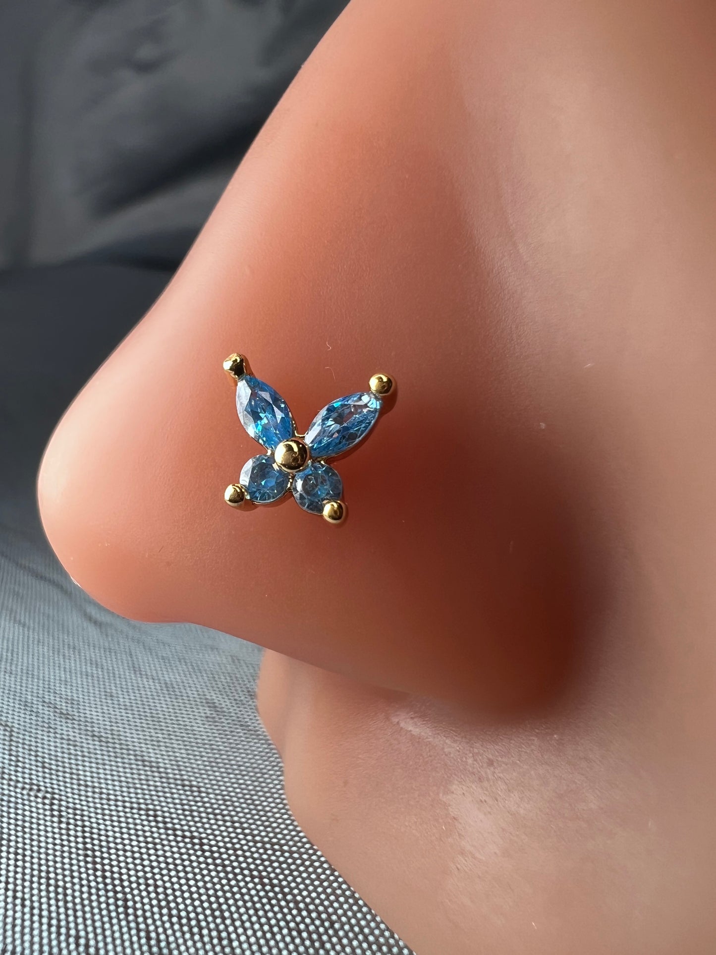 Yagami baby blue nose stud Piercing Jewellery