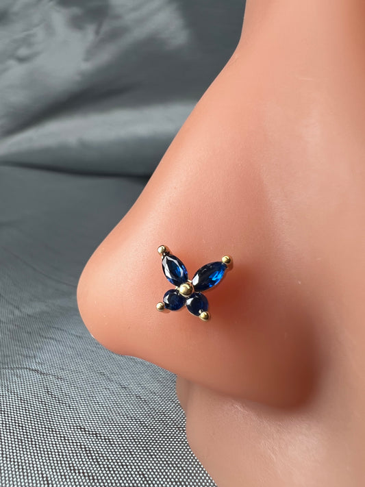 Yagami Dark blue nose stud Piercing Jewellery