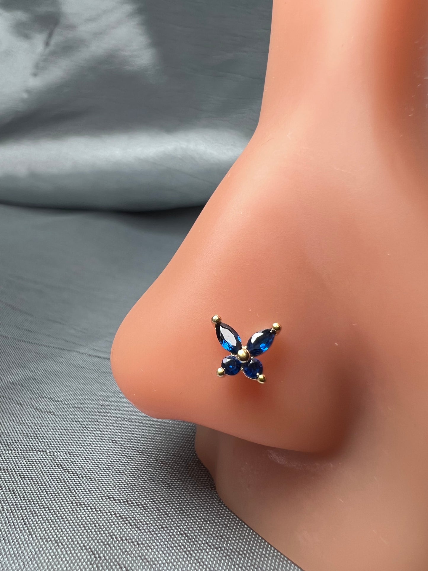 Yagami Dark blue nose stud Piercing Jewellery