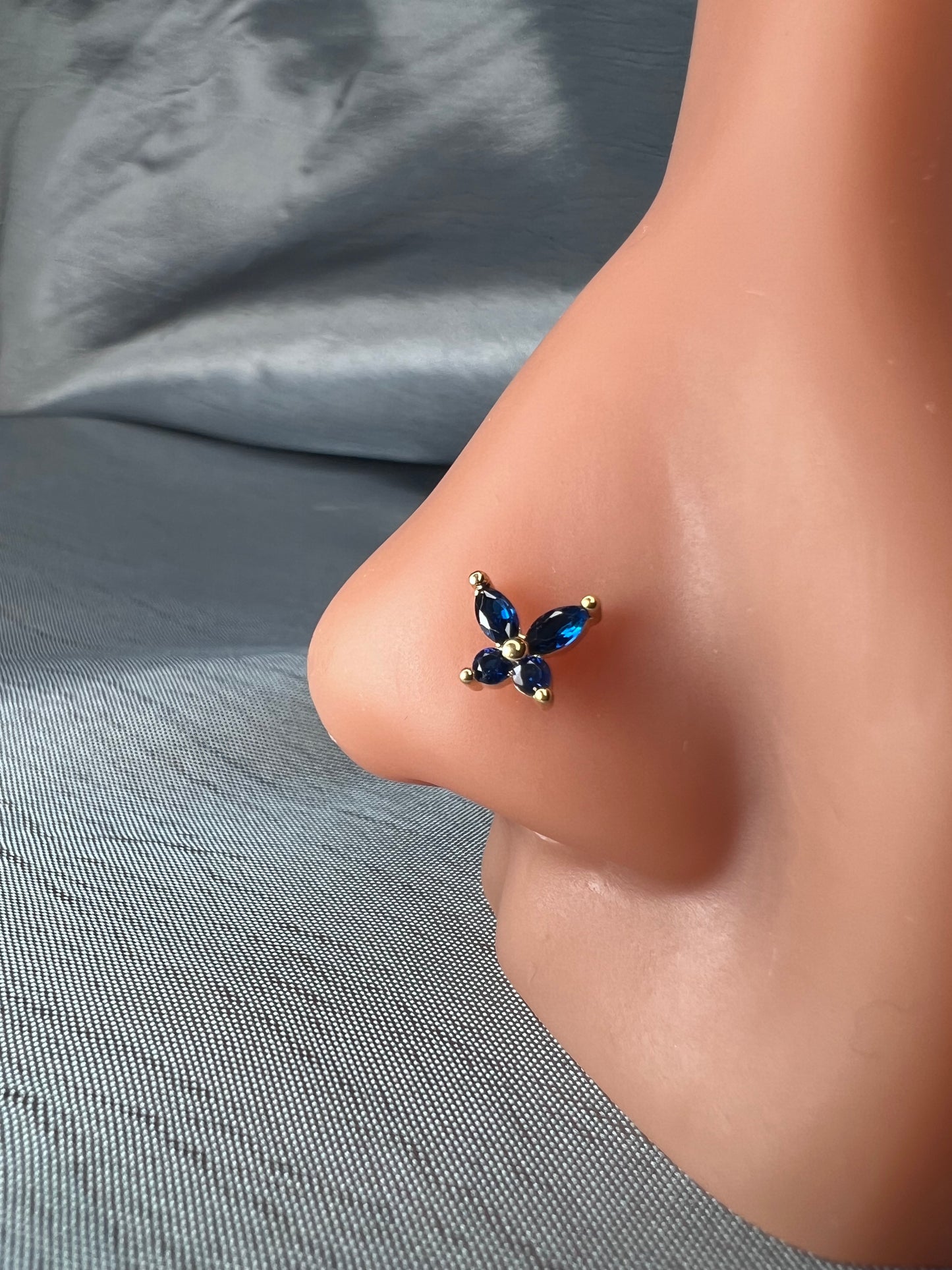 Yagami Dark blue nose stud Piercing Jewellery