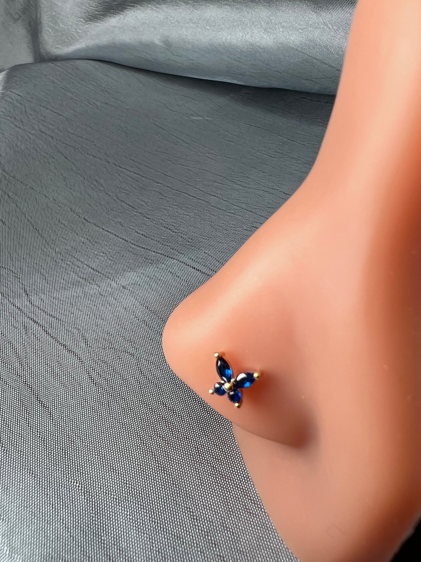 Yagami Dark blue nose stud Piercing Jewellery