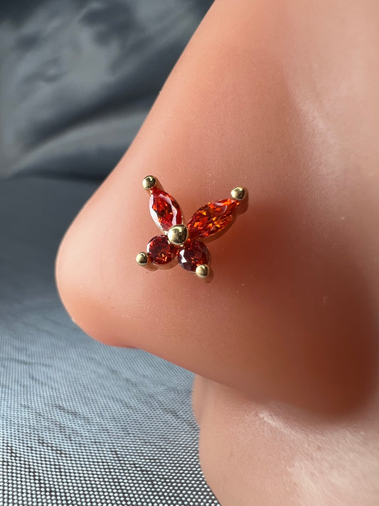 Yagami Red nose stud Piercing Jewellery