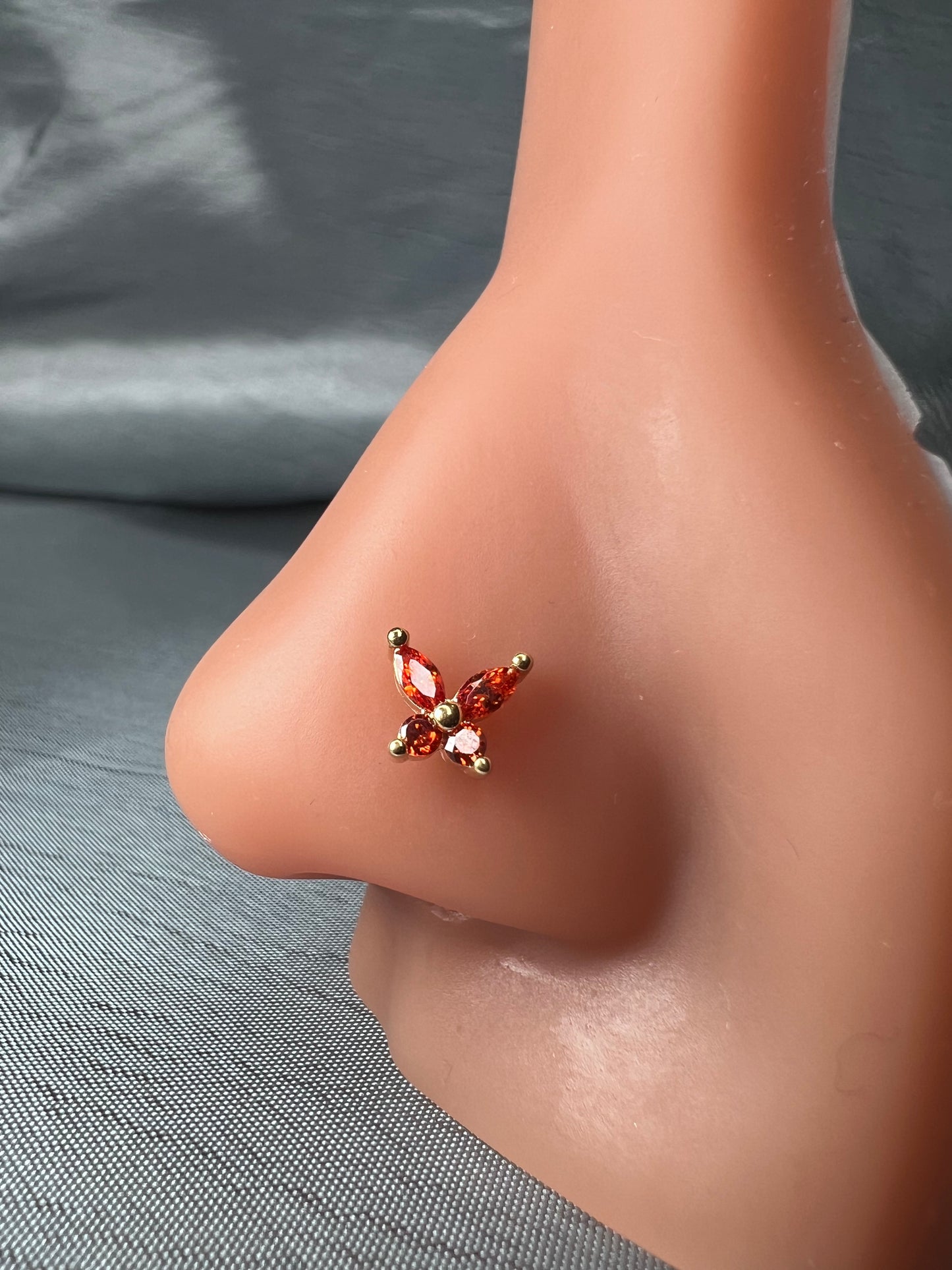 Yagami Red nose stud Piercing Jewellery