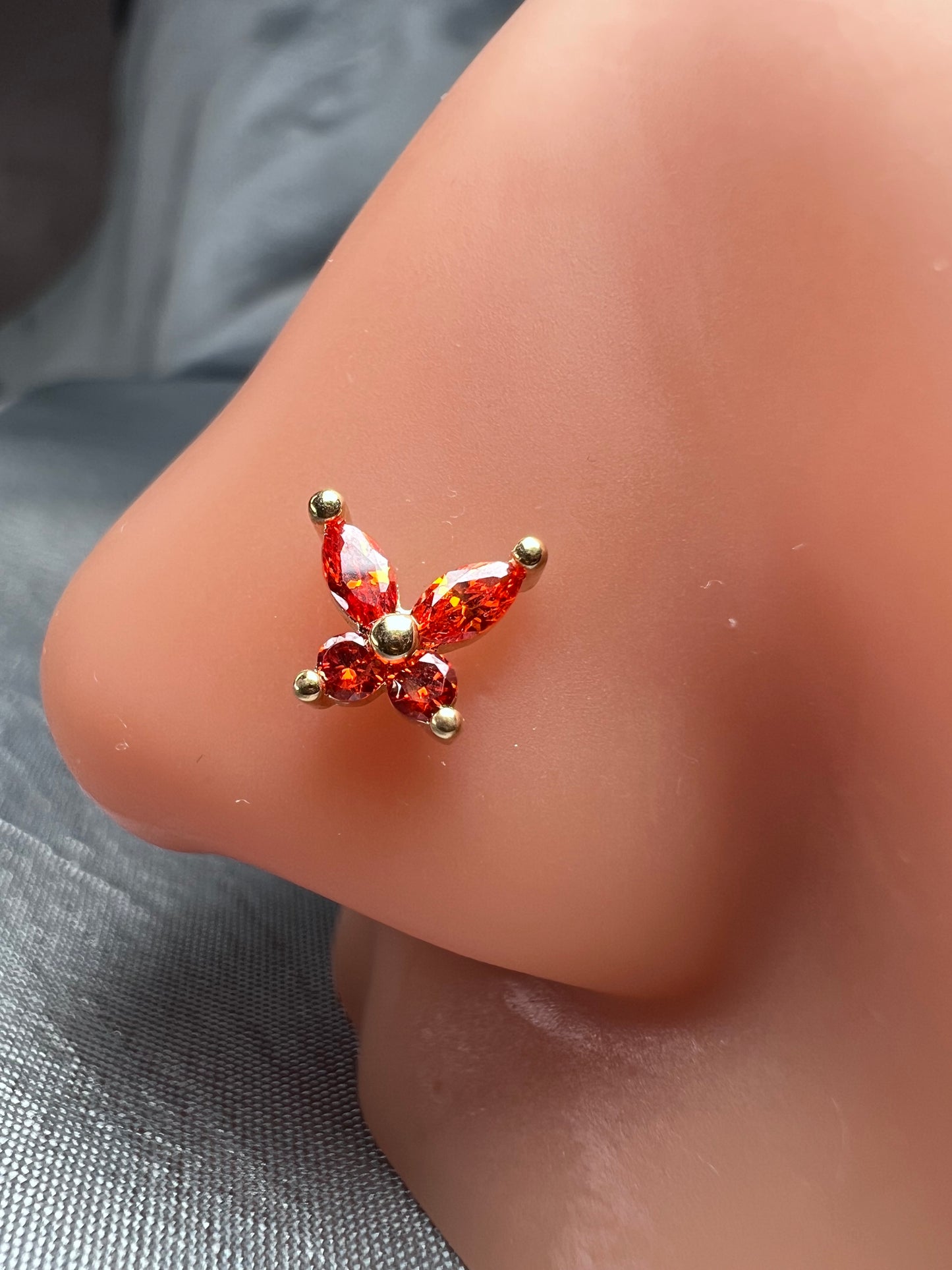 Yagami Red nose stud Piercing Jewellery