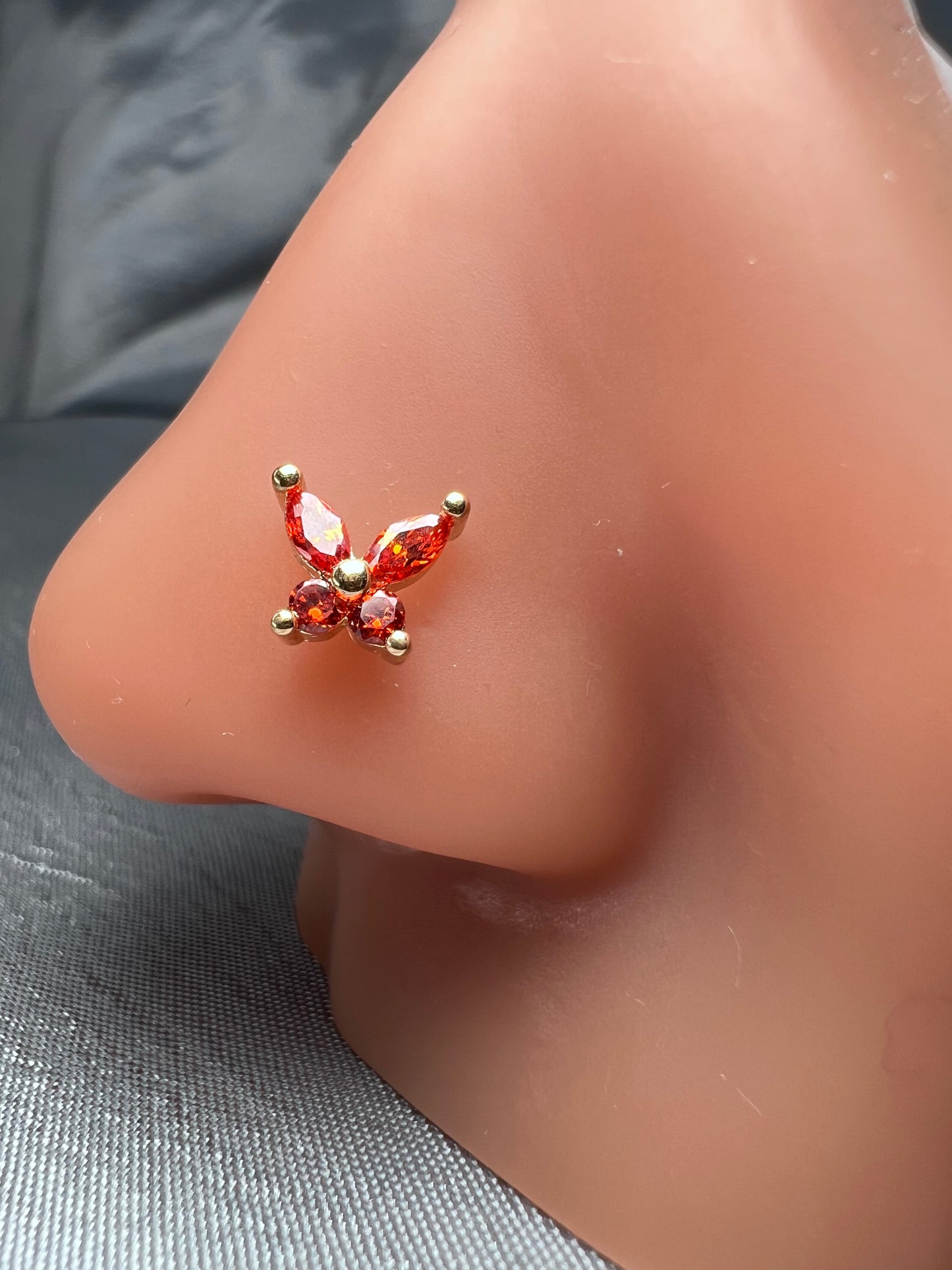 Yagami Red nose stud Piercing Jewellery