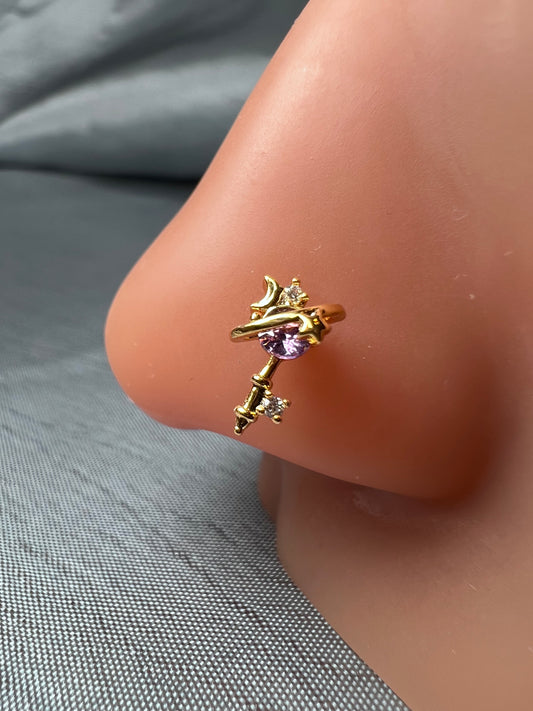 Purp key nose stud Piercing Jewellery