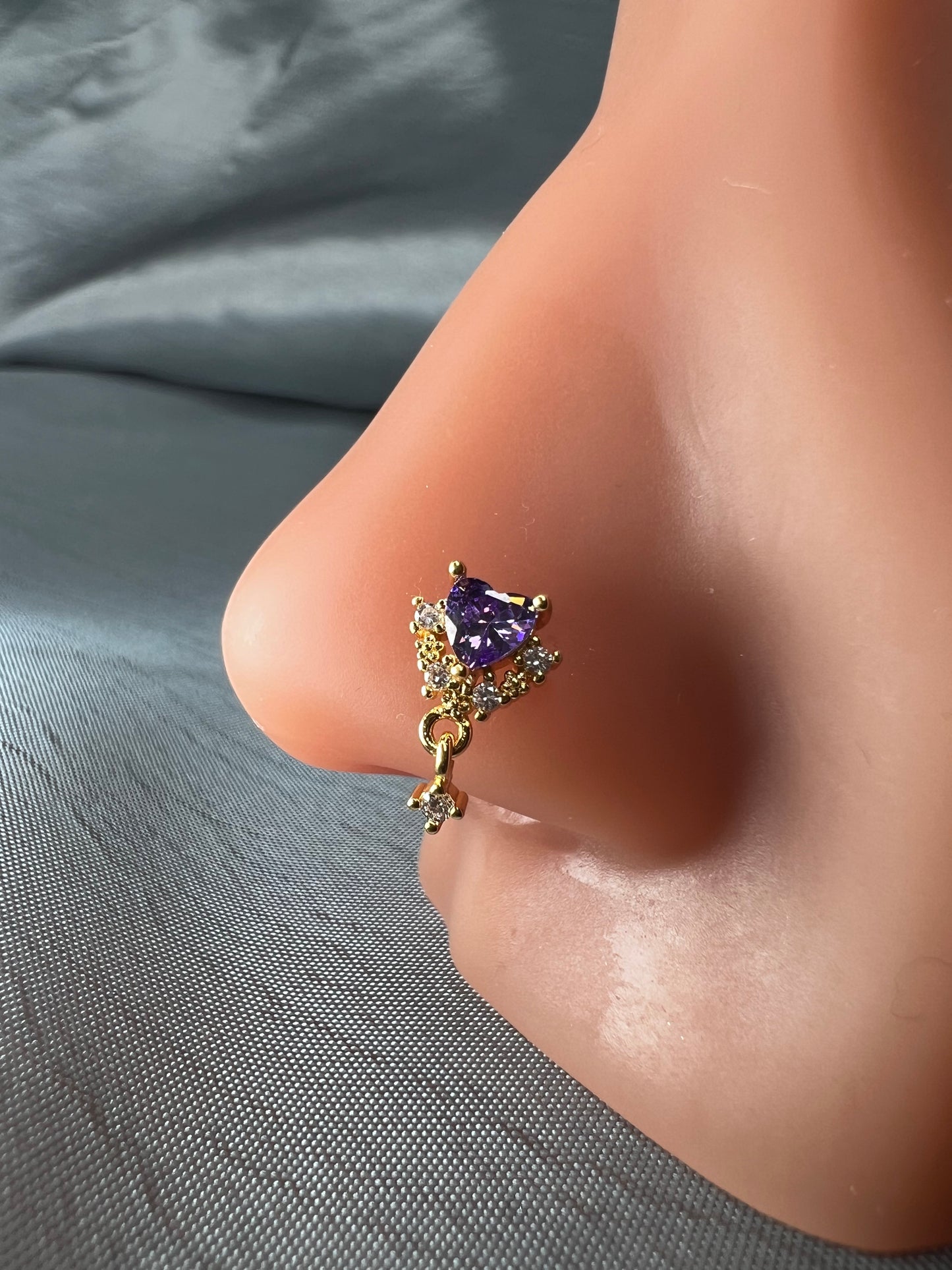 Purple princess nose stud Piercing Jewellery