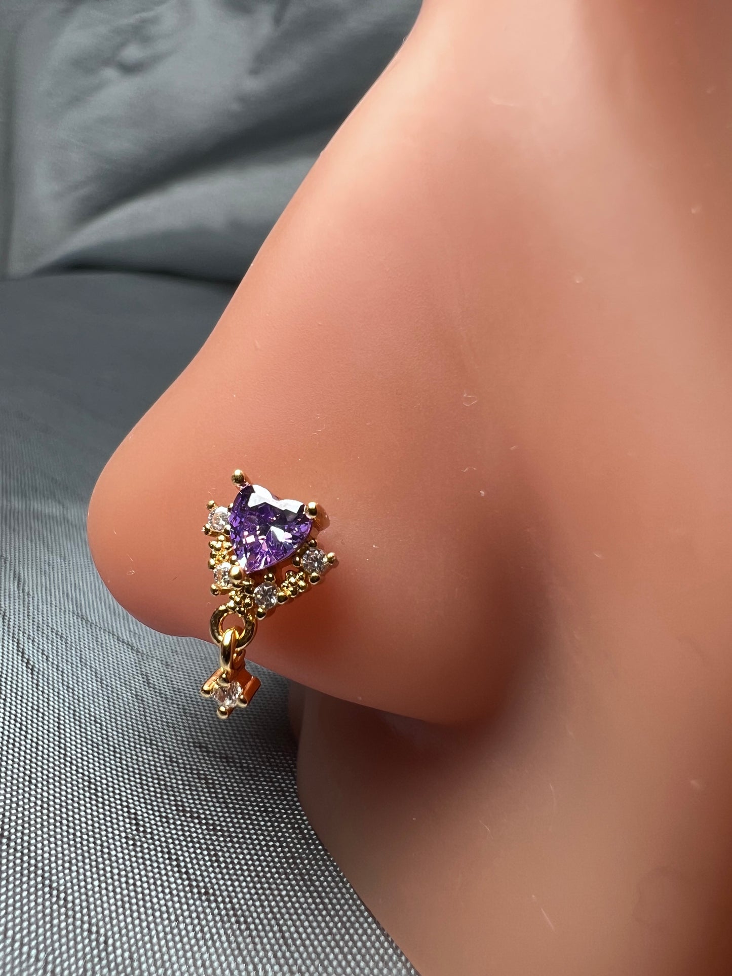 Purple princess nose stud Piercing Jewellery