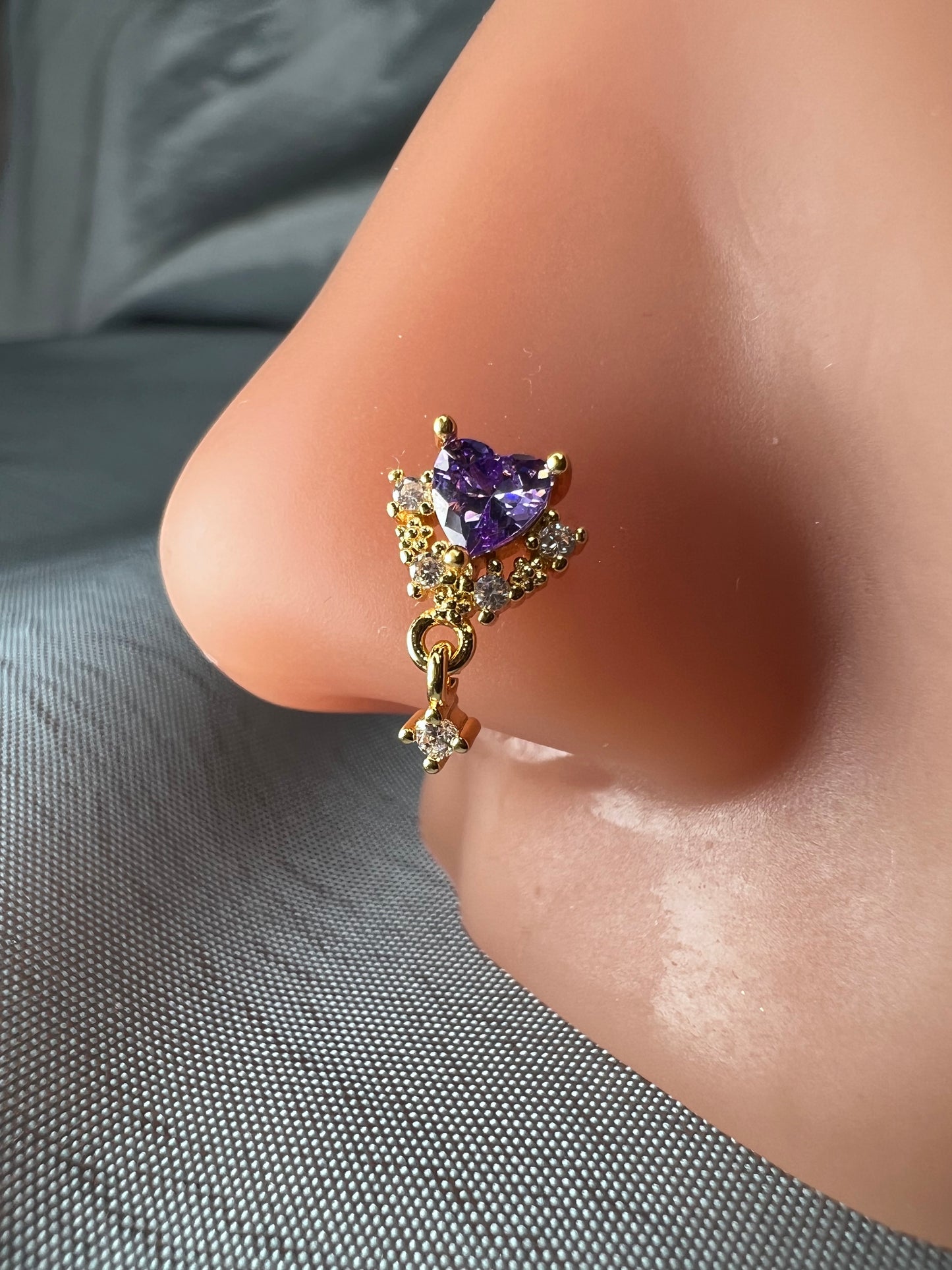 Purple princess nose stud Piercing Jewellery