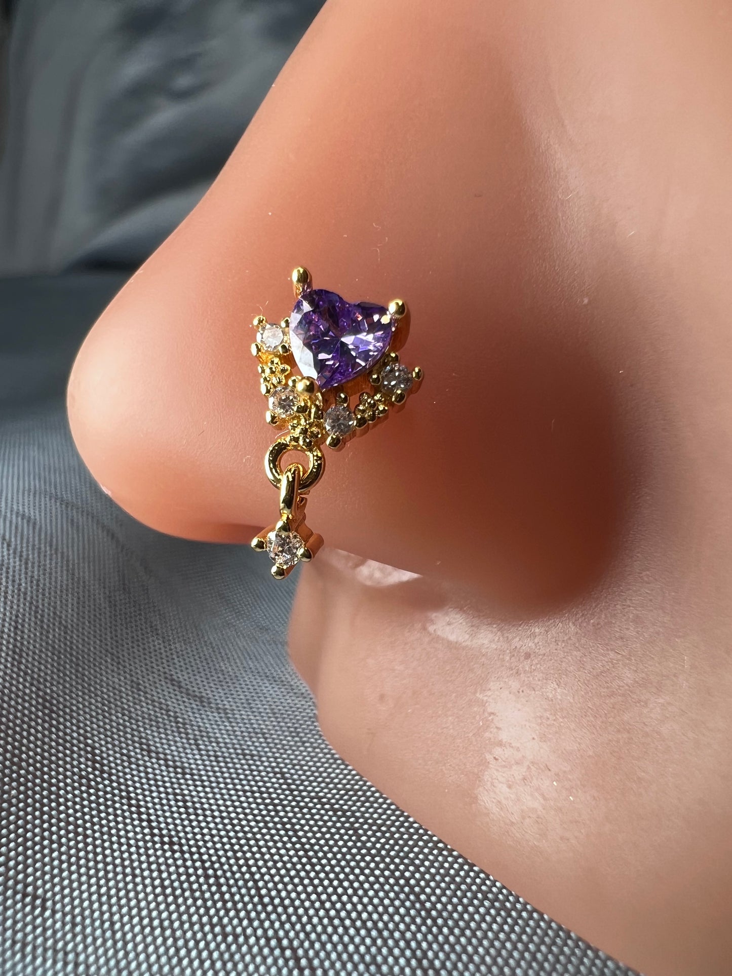 Purple princess nose stud Piercing Jewellery