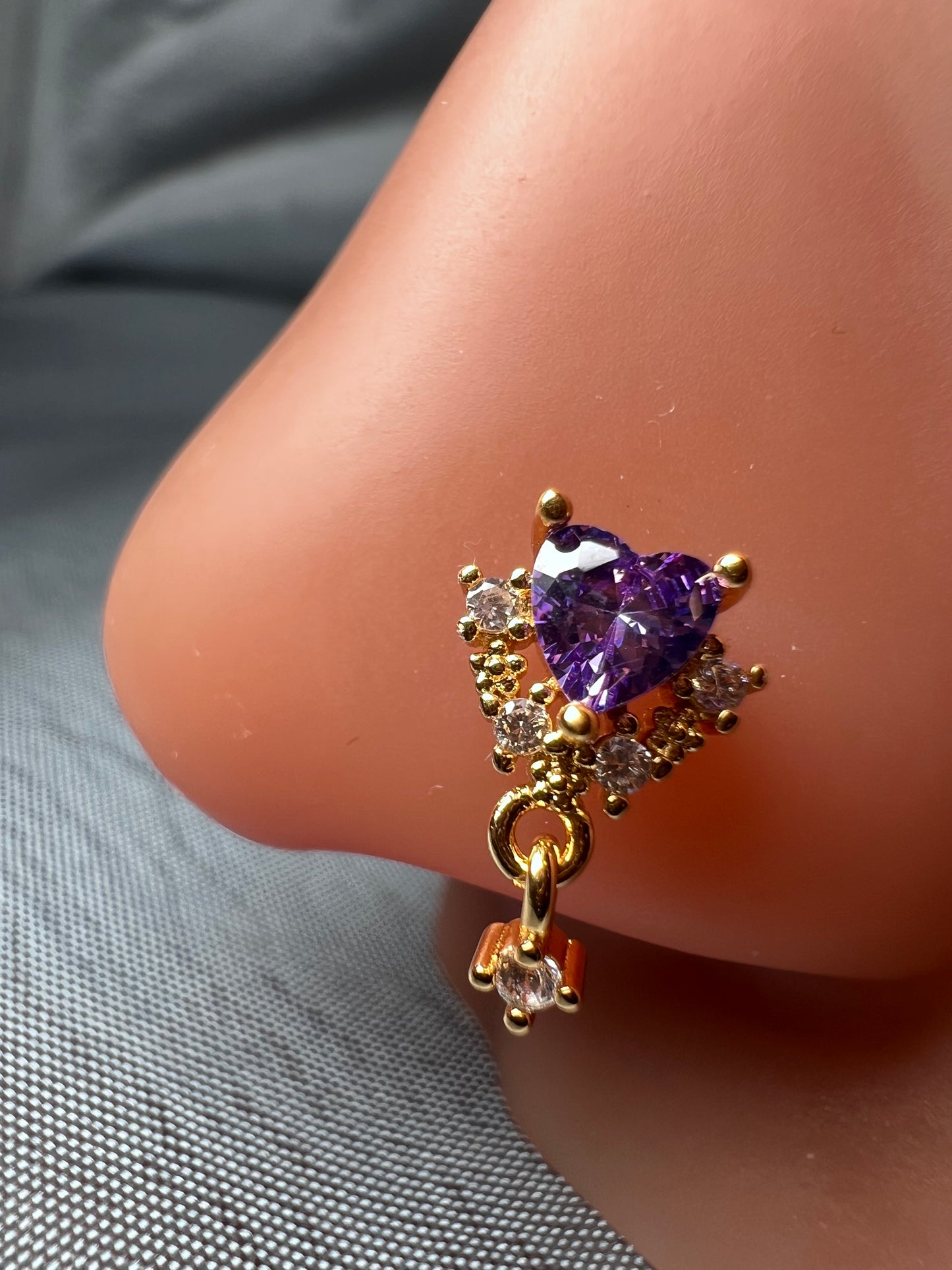 Purple princess nose stud Piercing Jewellery