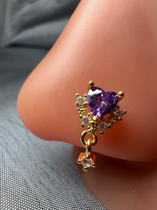 Purple princess nose stud Piercing Jewellery