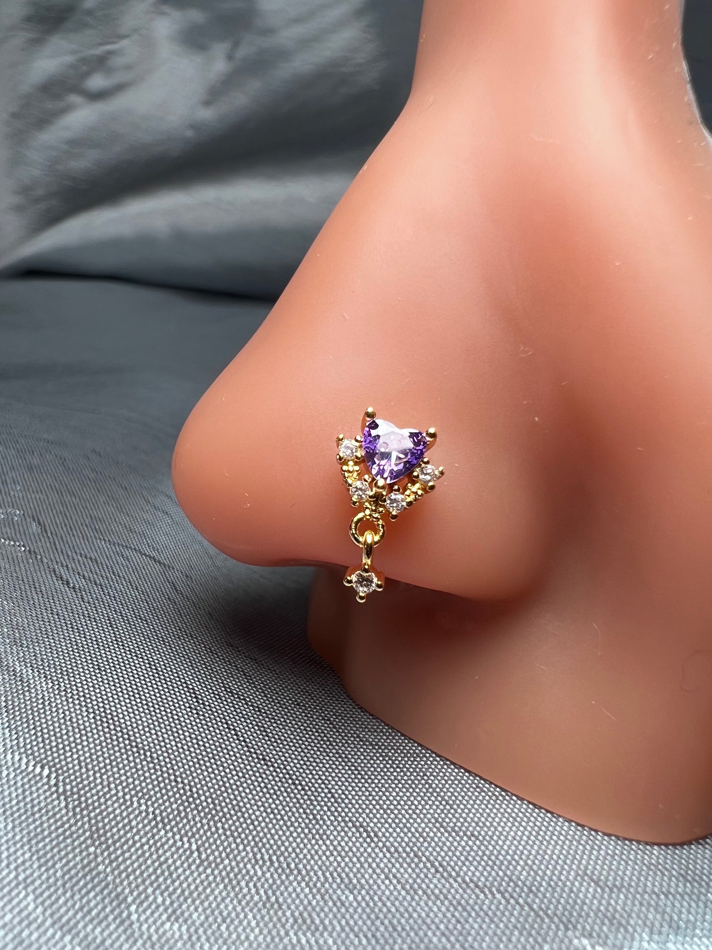 Purple princess nose stud Piercing Jewellery