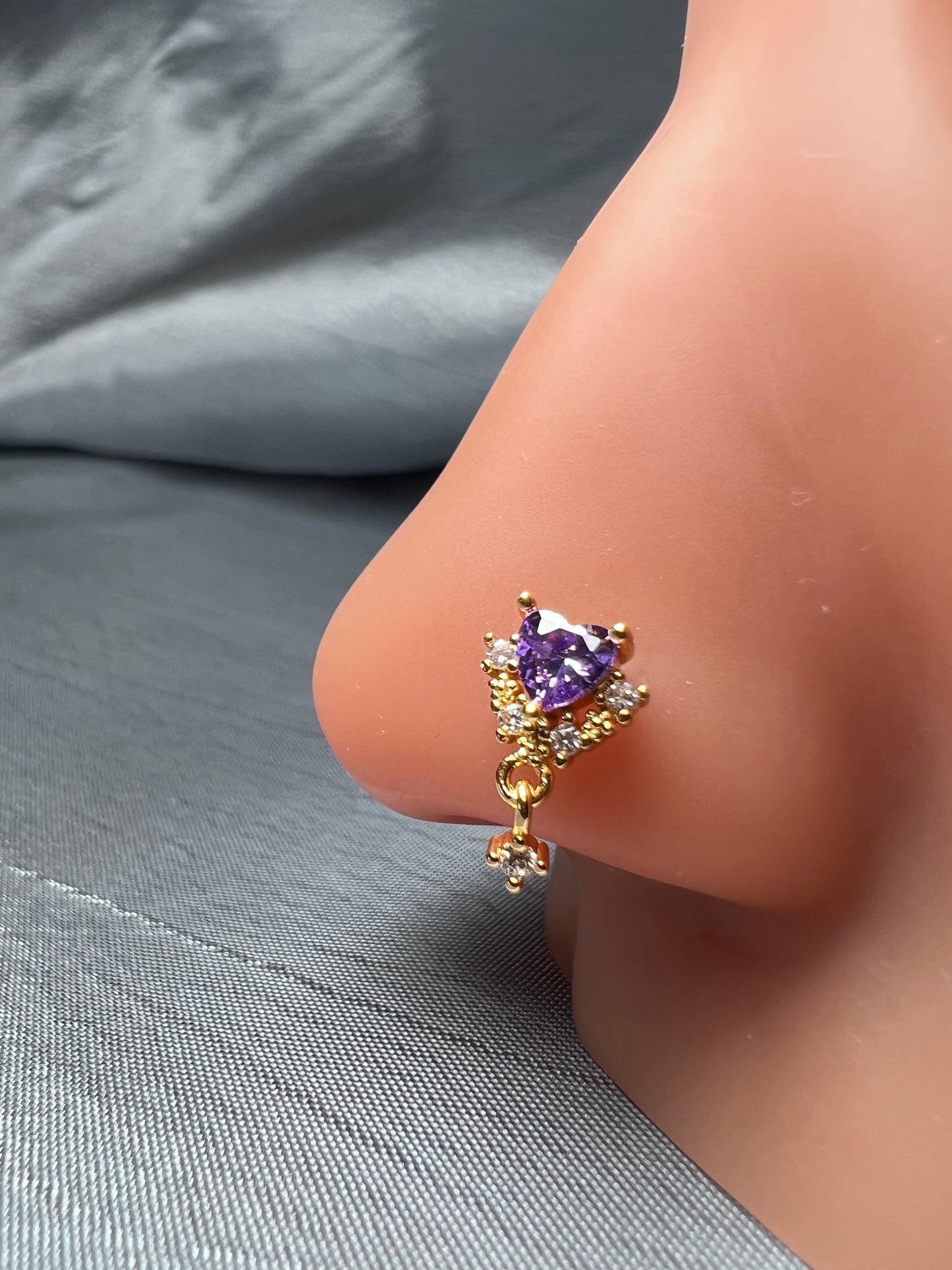 Purple princess nose stud Piercing Jewellery