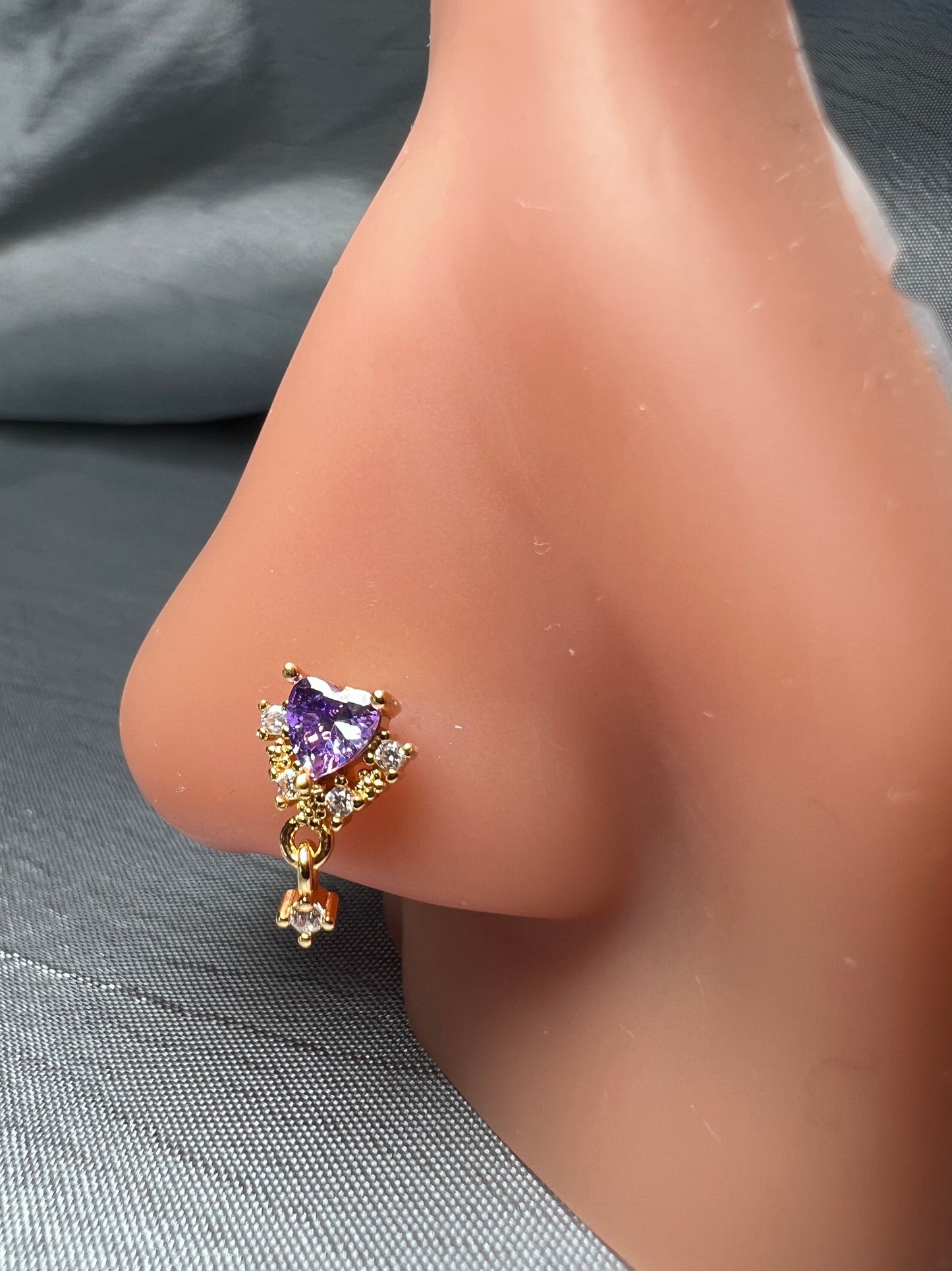 Purple princess nose stud Piercing Jewellery