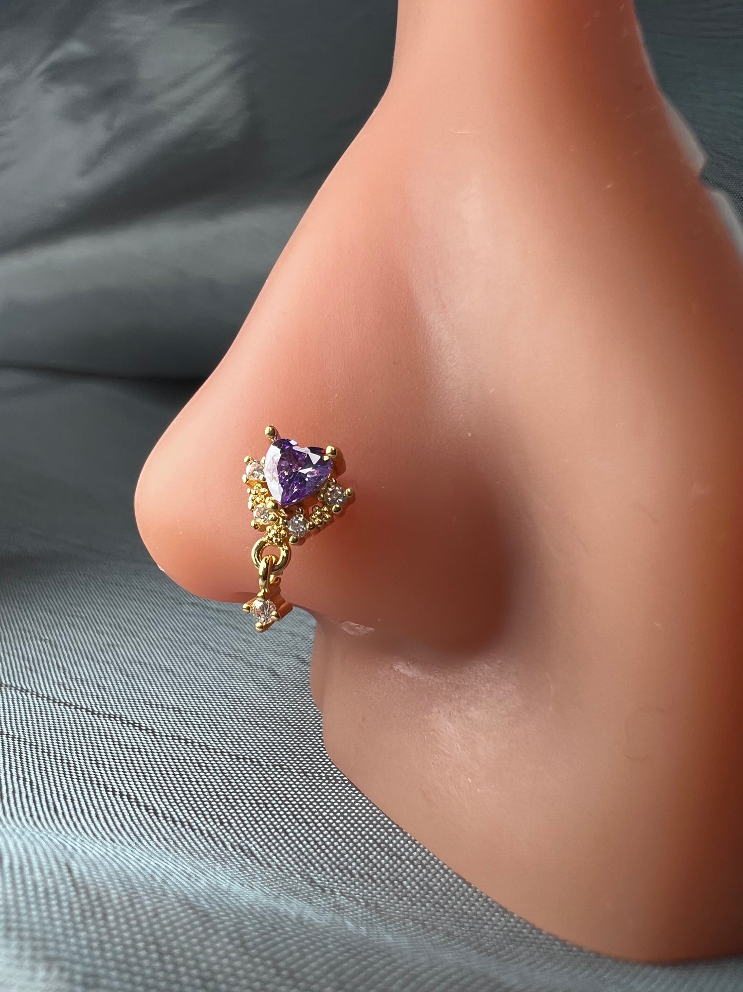 Purple princess nose stud Piercing Jewellery