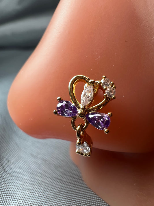 Akira Purp nose stud Piercing Jewellery