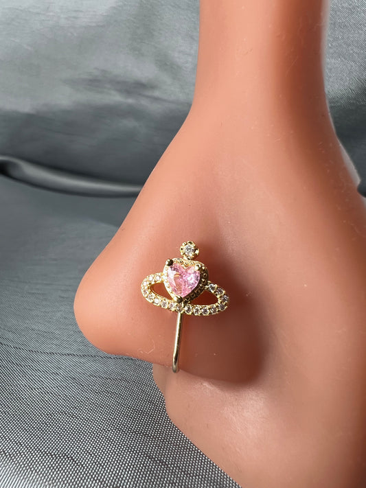 Principessa pink gem Nose cuff Jewellery