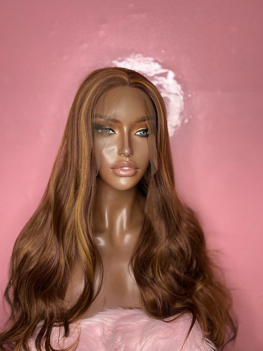 KIKO highlight brown synthetic lace wig