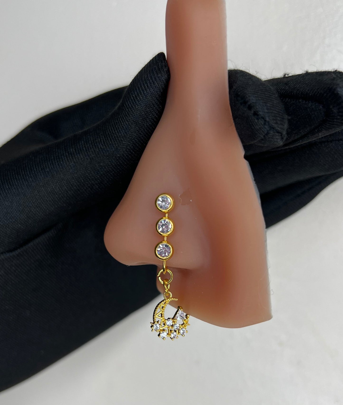 Crescent moon drop Nose cuff Jewellery - Allisonswigbox