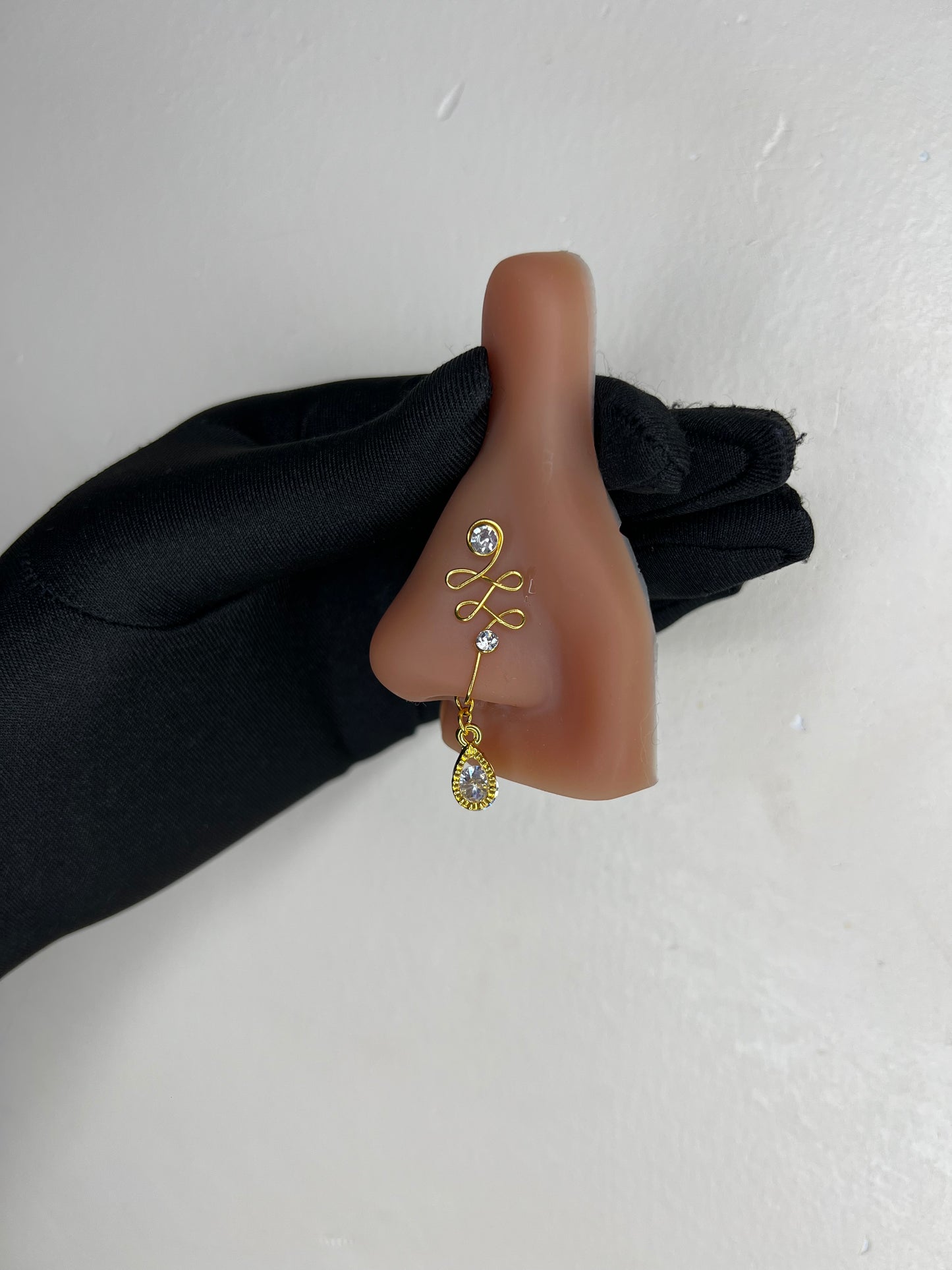 Golden Tear drop Nose cuff Jewellery - Allisonswigbox