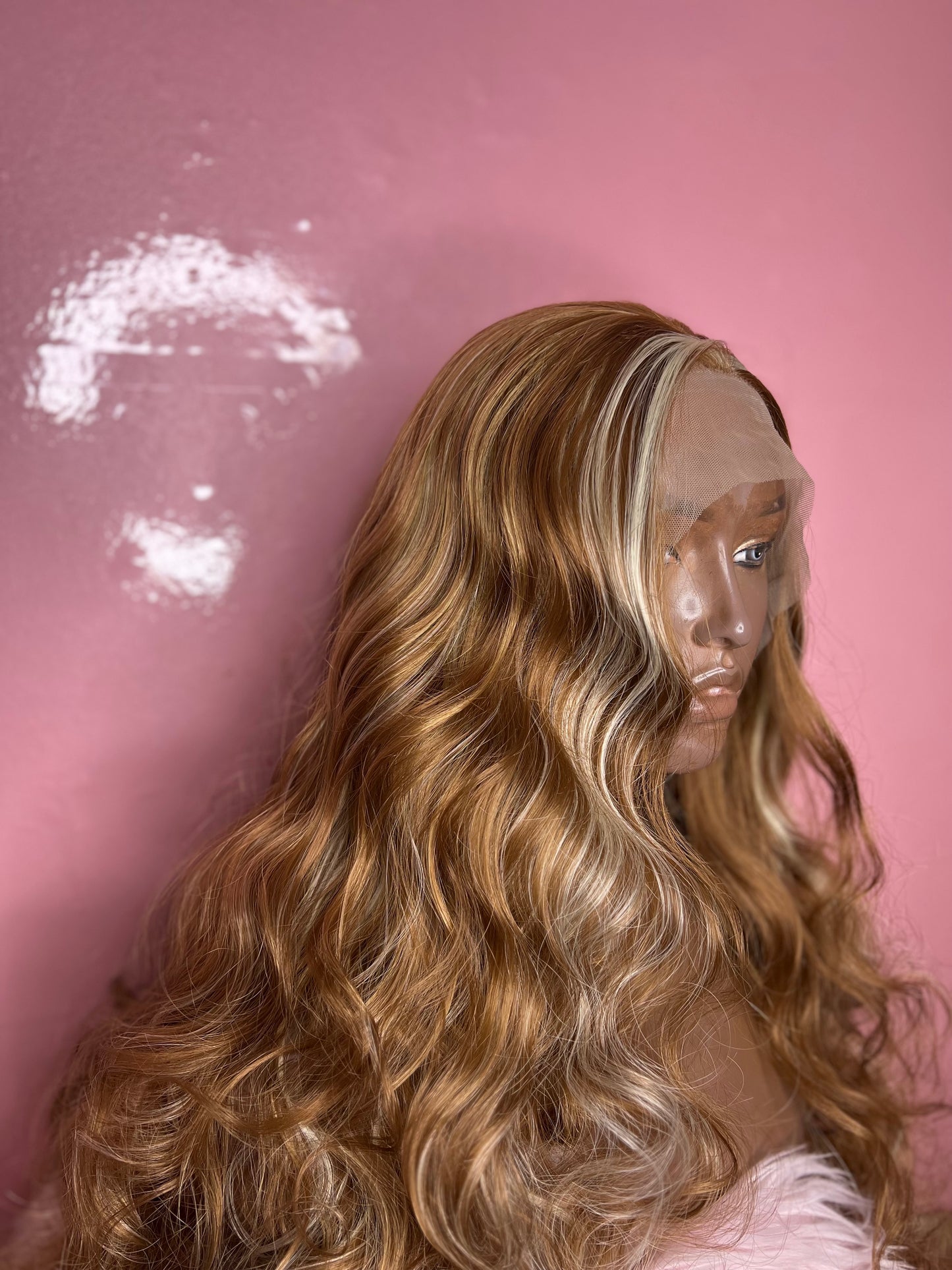 Karesha highlight brown synthetic lace wig