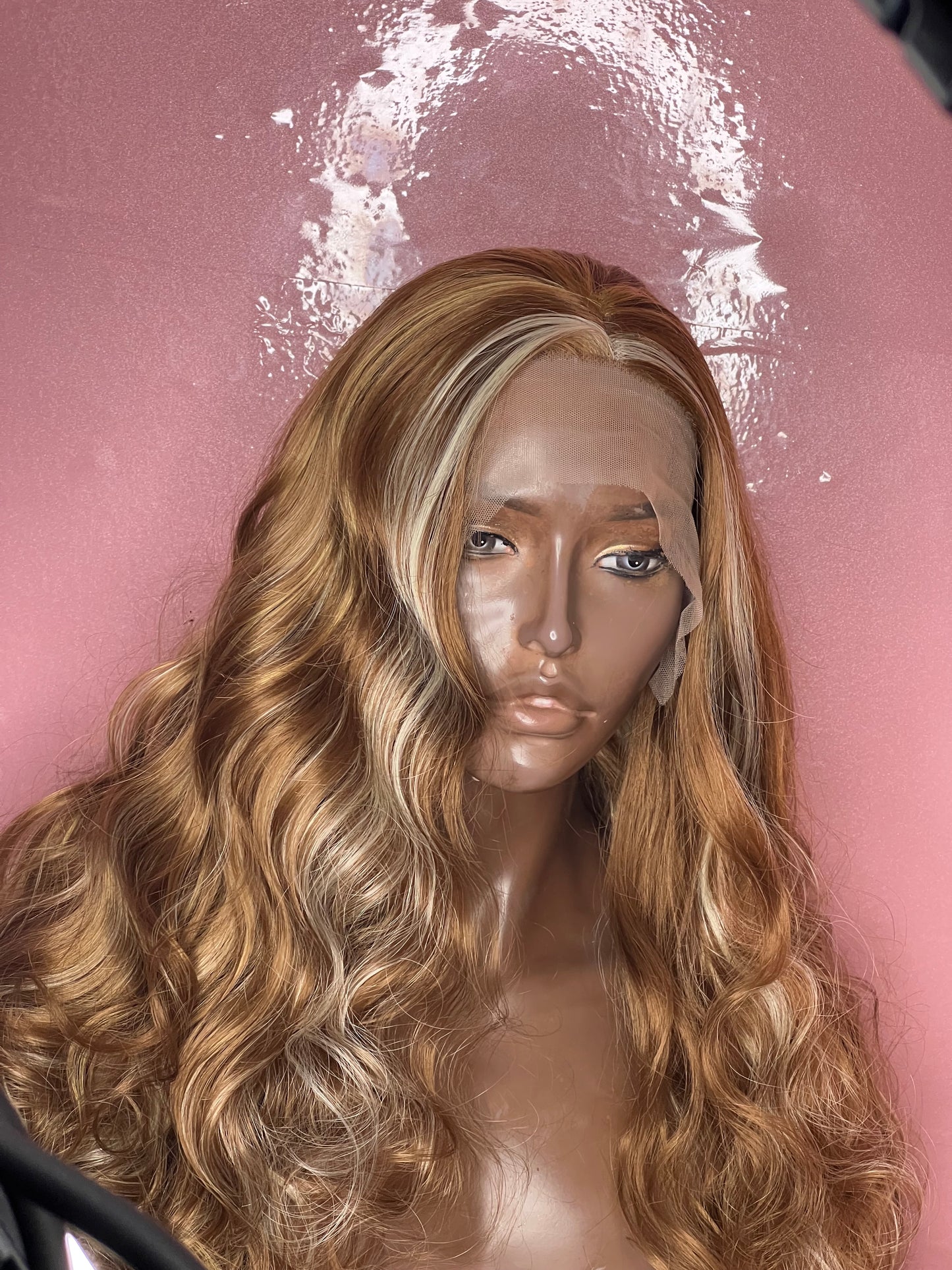 Karesha highlight brown synthetic lace wig