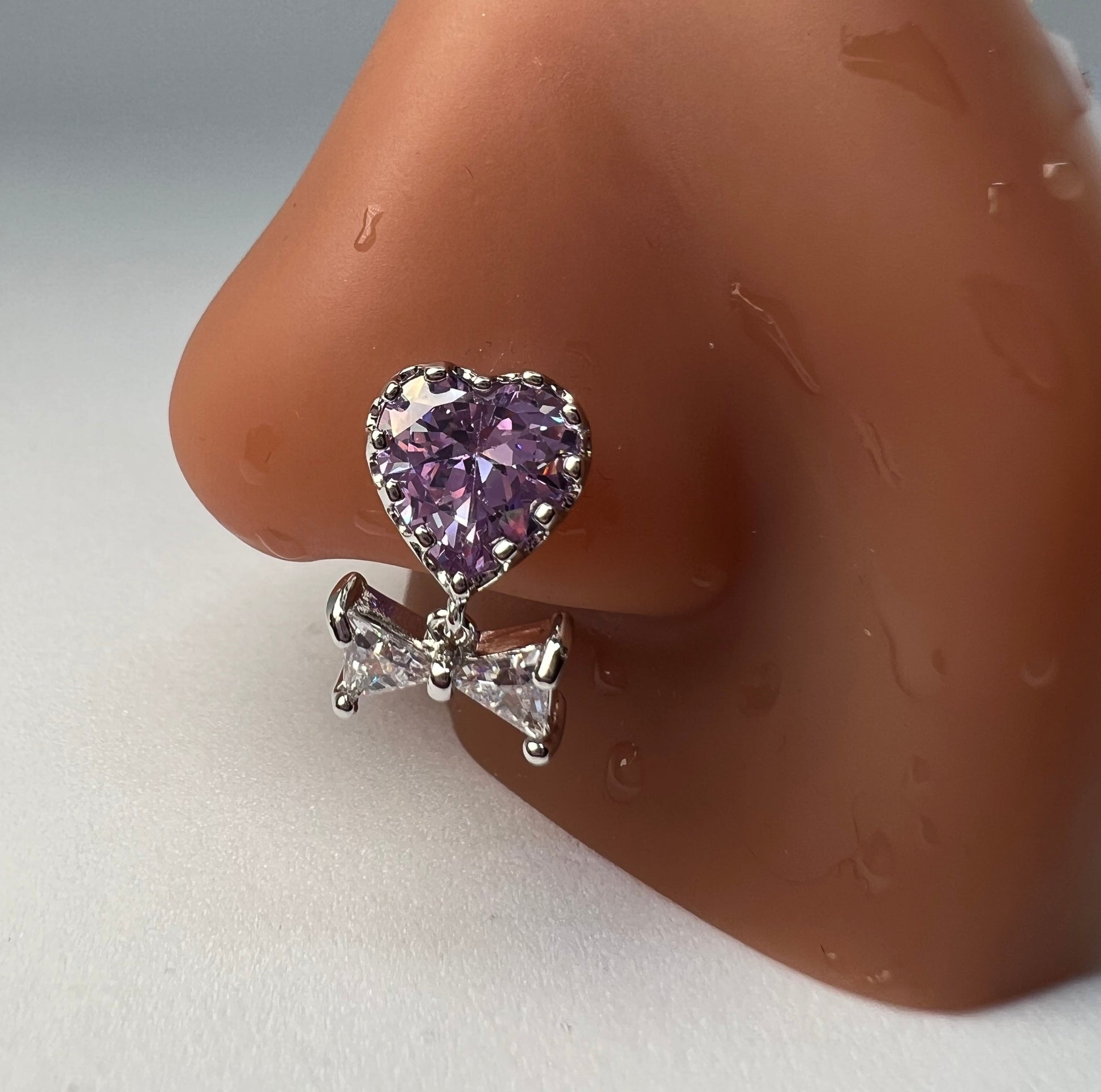 Purple Stone Nose Stud Piercing Jewelry - Allisonswigbox