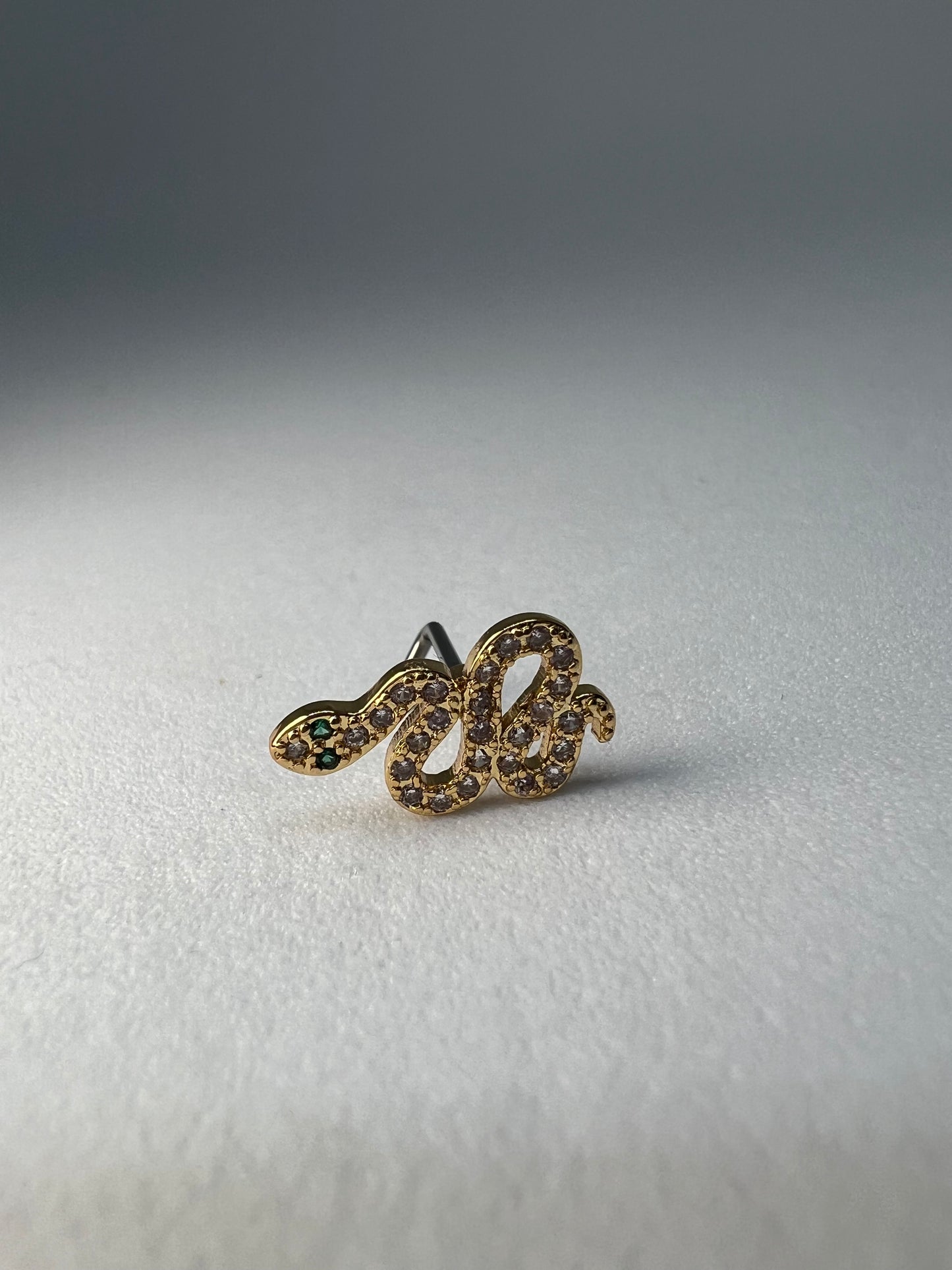 Green eyed Snake Nose Stud Piercing Jewellery - Allisonswigbox