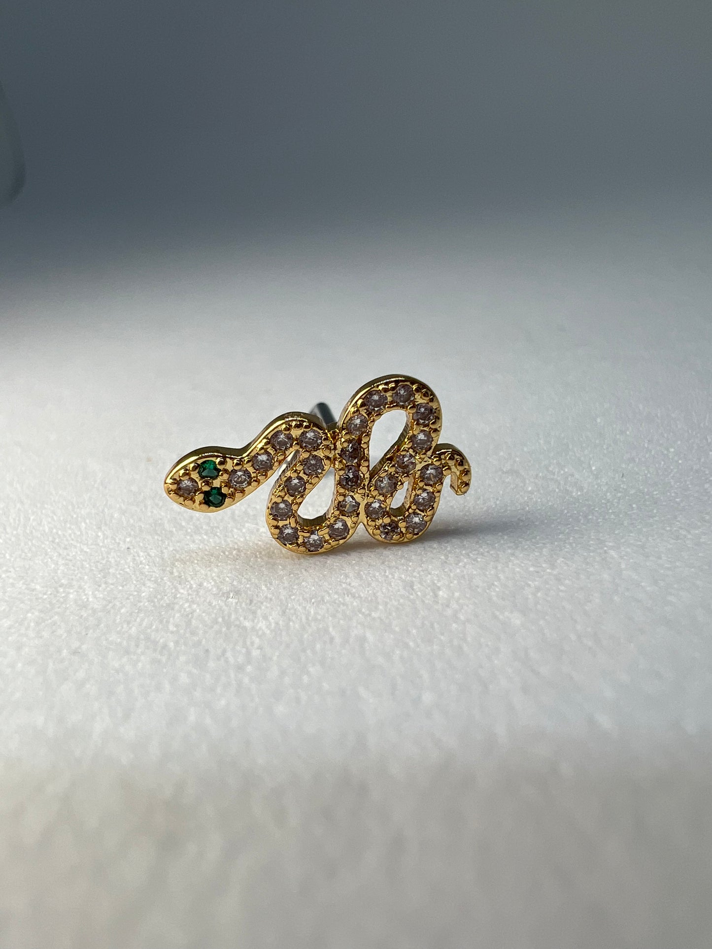 Green eyed Snake Nose Stud Piercing Jewellery - Allisonswigbox