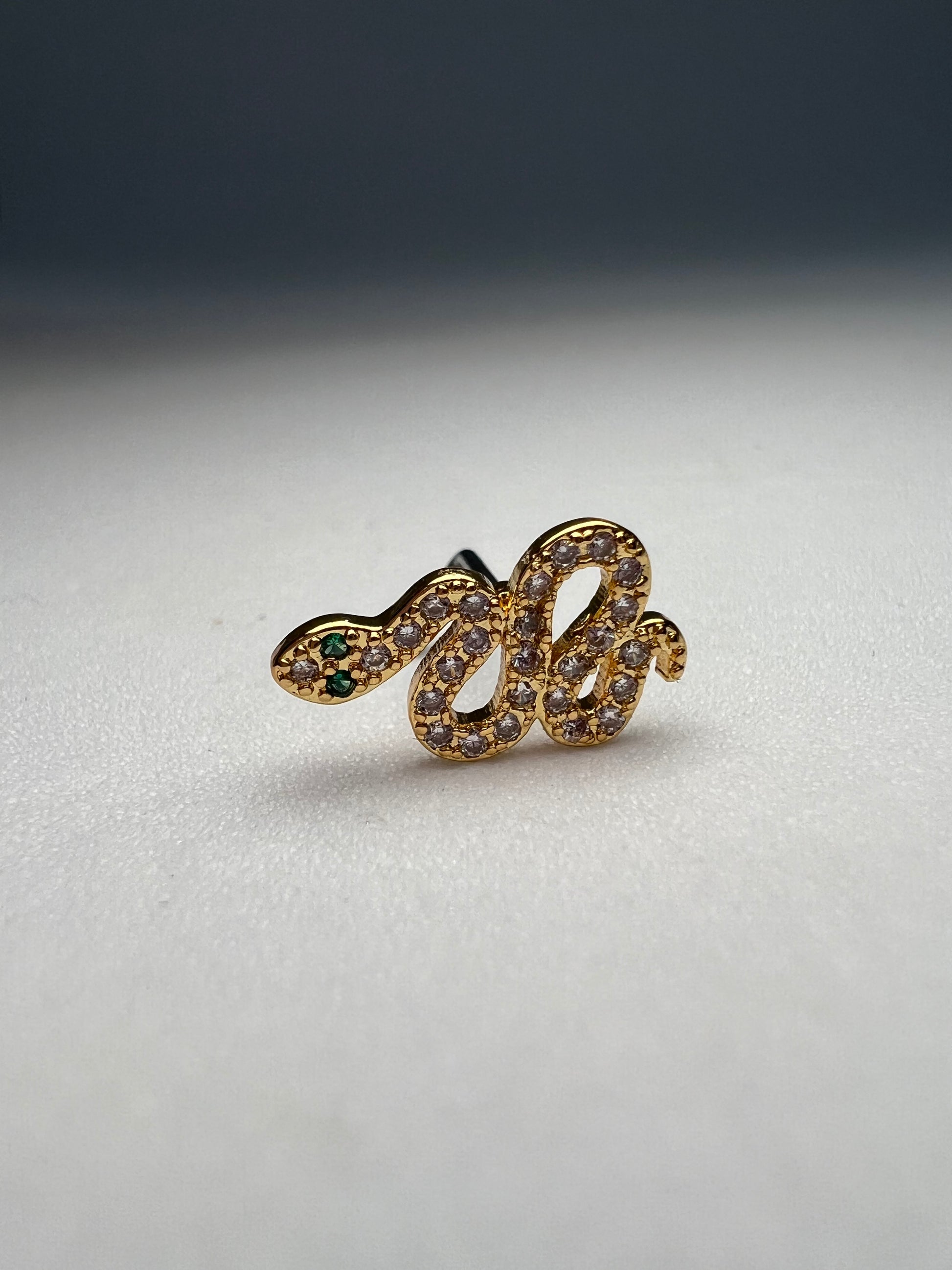 Green eyed Snake Nose Stud Piercing Jewellery - Allisonswigbox