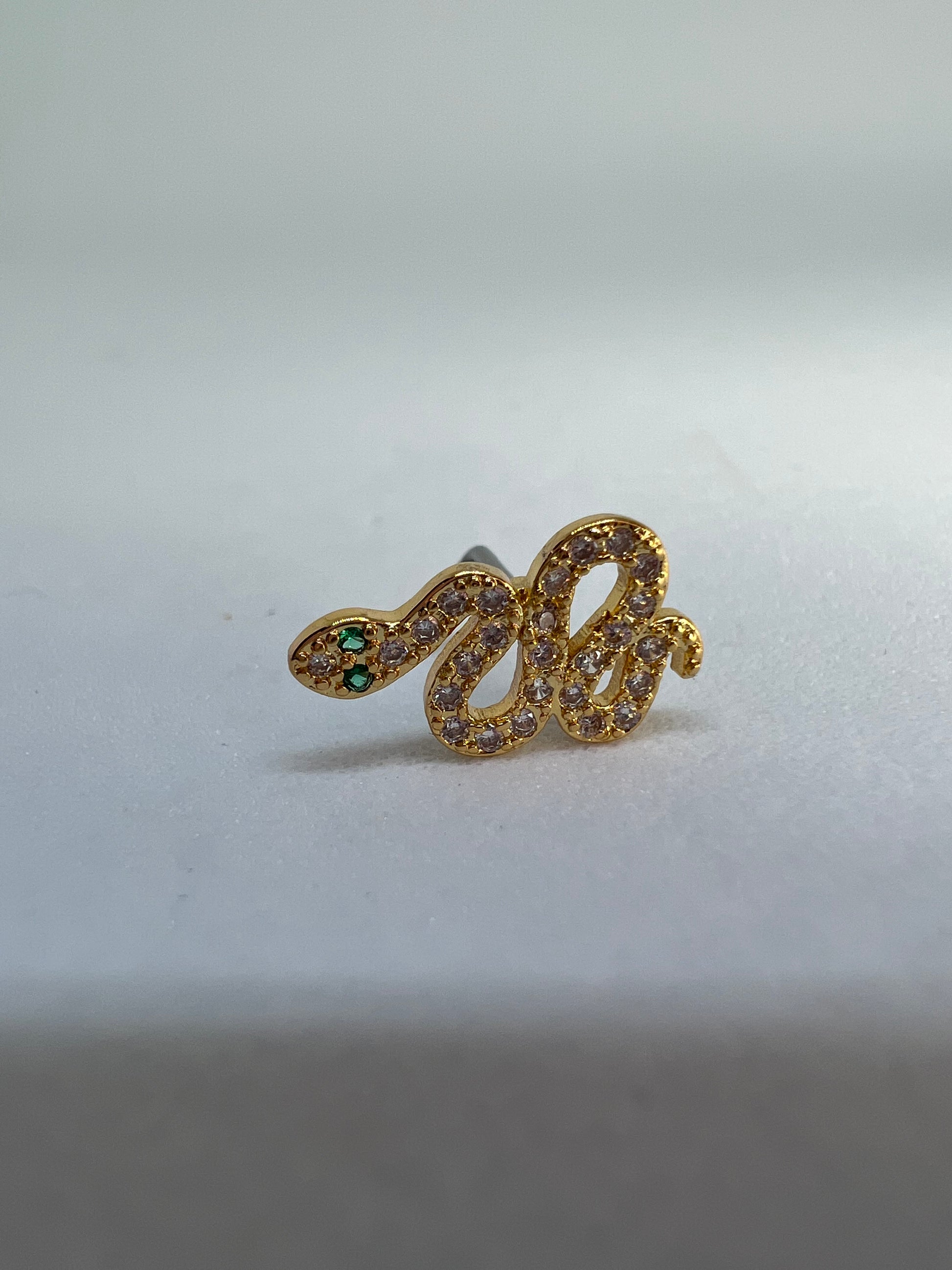 Green eyed Snake Nose Stud Piercing Jewellery - Allisonswigbox