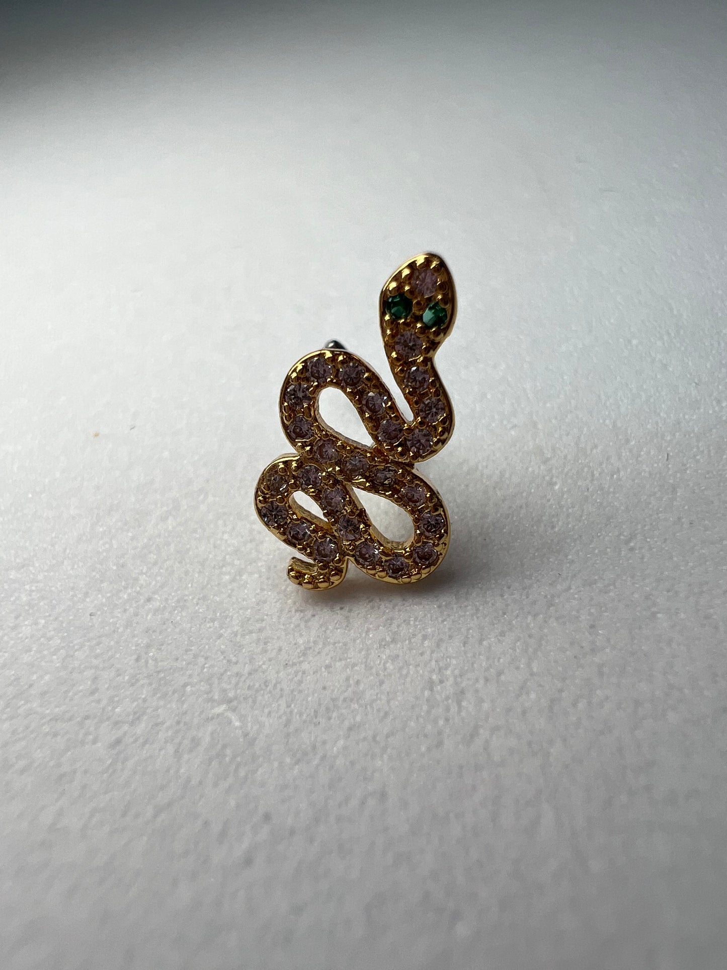 Green eyed Snake Nose Stud Piercing Jewellery - Allisonswigbox