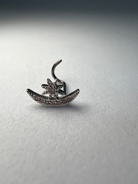 Crescent star Nose Stud Piercing Jewelry - Allisonswigbox