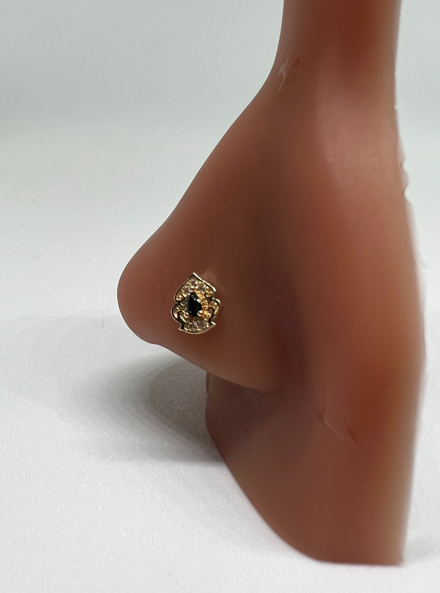 Black Gem Nose Stud Piercing Jewelry - Allisonswigbox